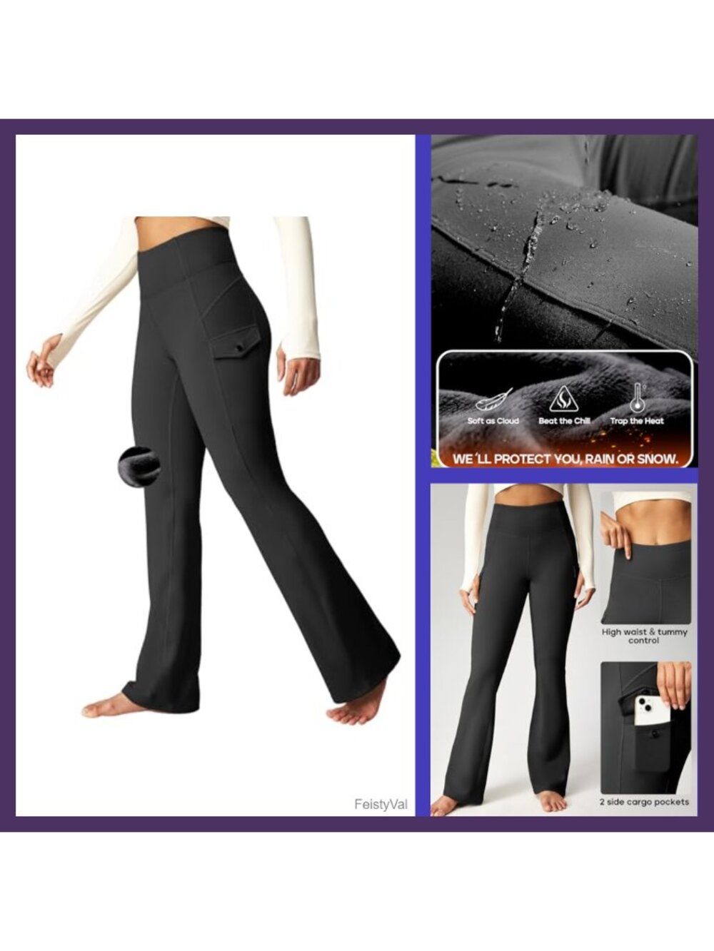 Fleece Lined Waterproof Hiking Pants Thermal Leggings